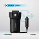 Powerology 150W Inverter AC Universal USB A 2*type C DC Car 12V10A #P150INVBK