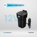 Powerology 150W Inverter AC Universal USB A 2*type C DC Car 12V10A #P150INVBK