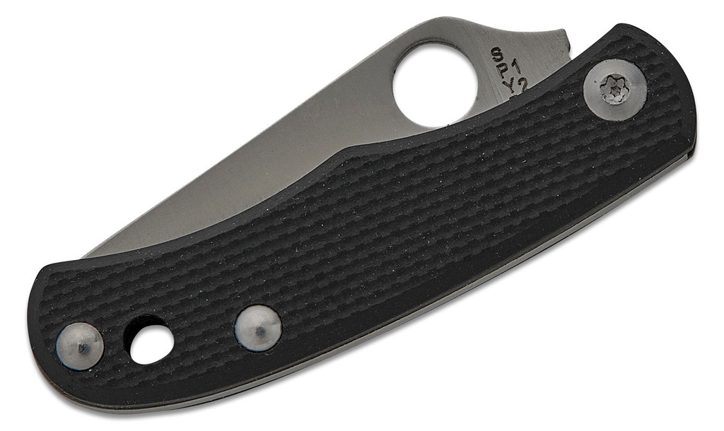 Spyderco Bug Micro-Size Slipjoint 2C27 Satin Plain Blade, Black G10 Handles #C133GBKP