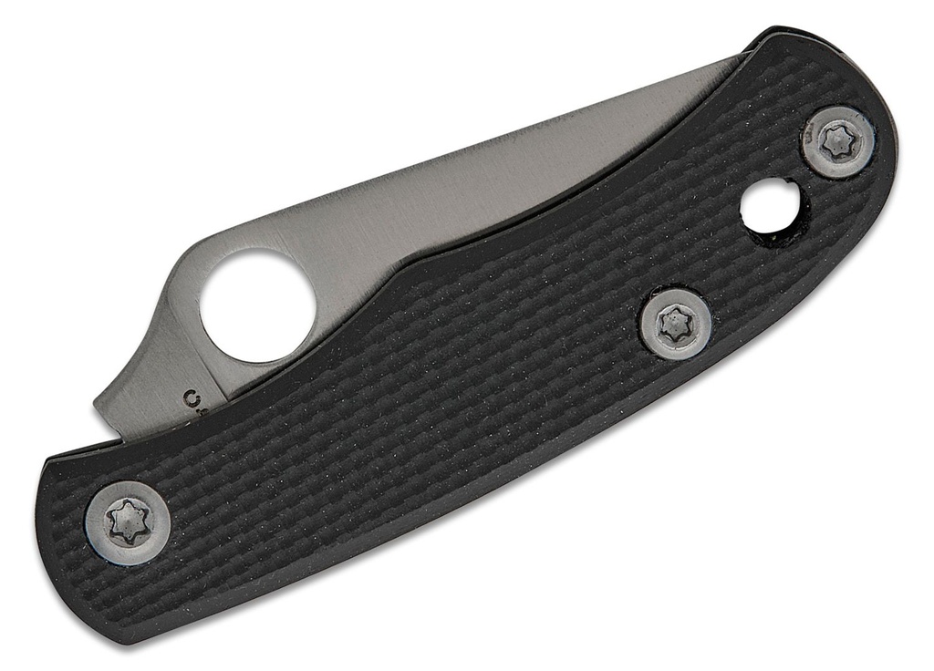 Spyderco Bug Micro-Size Slipjoint 2C27 Satin Plain Blade, Black G10 Handles #C133GBKP