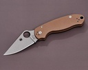 Spyderco Para 3 Sprint Run Compression Lock CPM-15V Stonewashed Plain Blade, Brown G10 Handles #C223GPBN15V