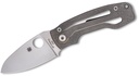Spyderco PITS 2 Slipjoint M398 Satin Drop Point Blade, Skeletonized Titanium Handles #C269TIP