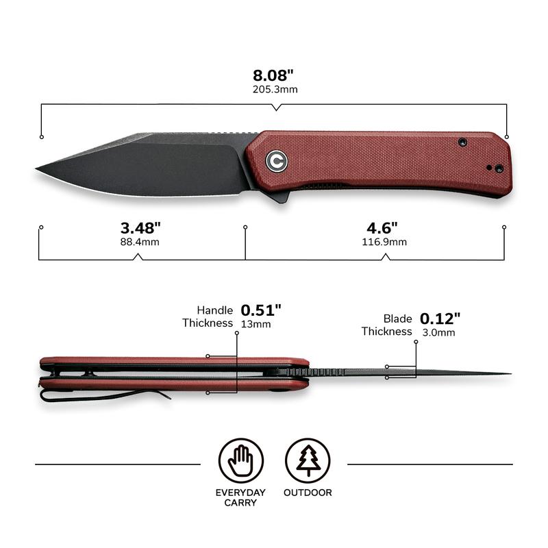 CIVIVI Relic Linerlock Burgundy G10 #C20077B-2