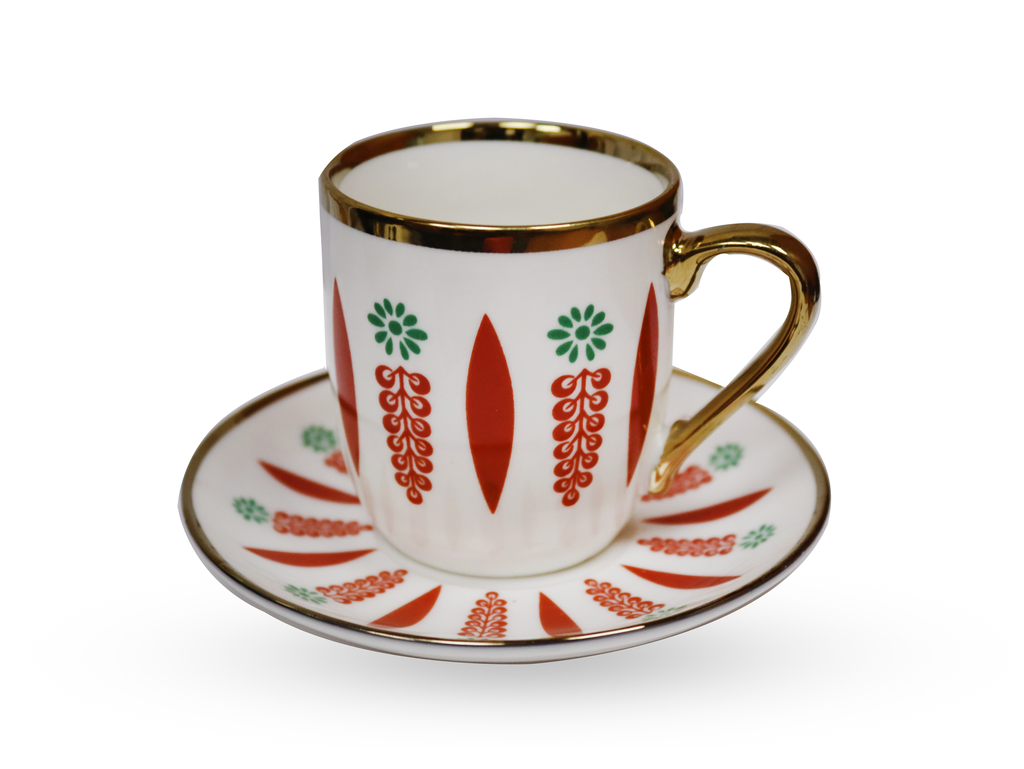 طقم فنجان قهوة تركي مع صحن عراقي YDY-120CS-004