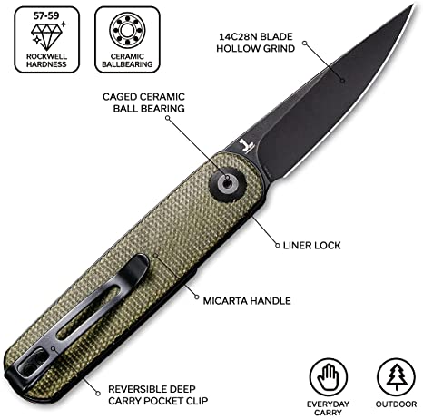 CIVIVI Lumi Front Flipper Green #C20024-1