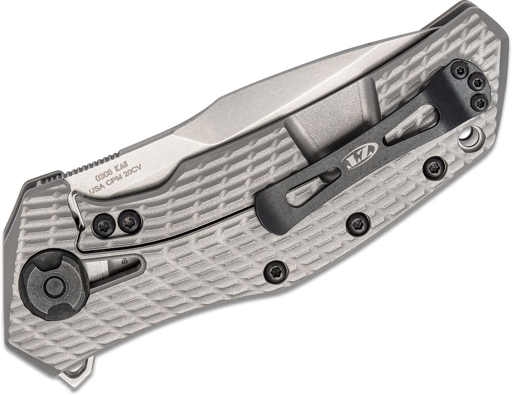 ZT Folding Knife Stonewashed CPM-20CV Blade, Coyote Tan G10 and Titanium Handles #0308