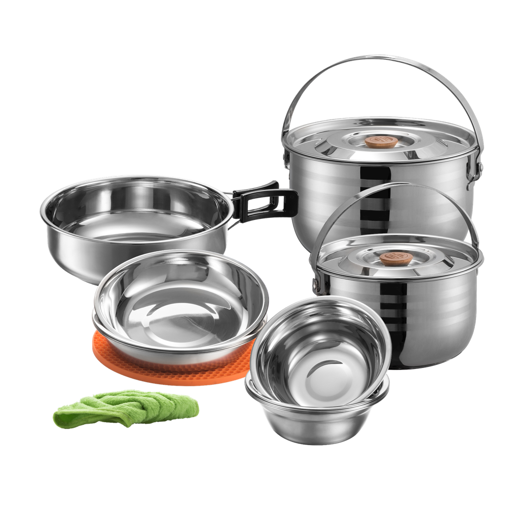 Hiking Portable Pot Set for Six People With Bag #MC-210