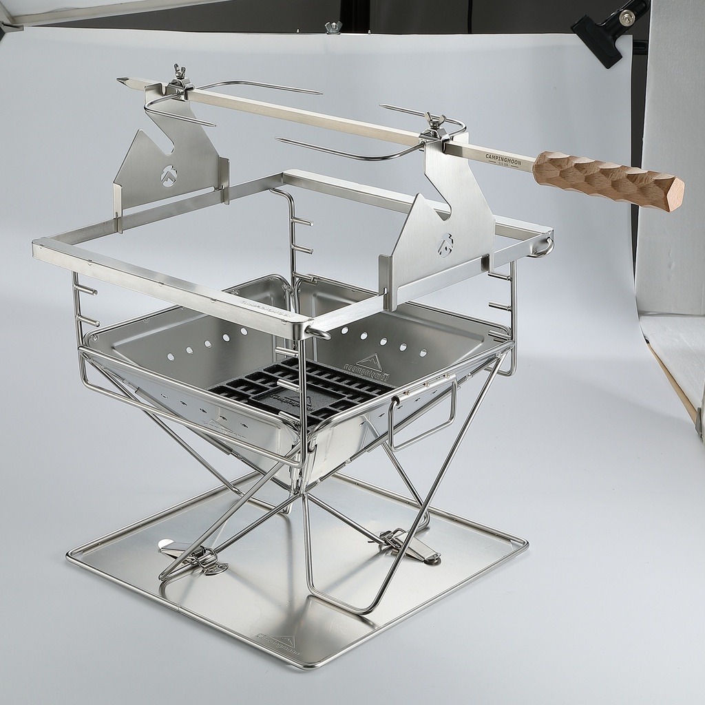 BBQ Rotate Chicken Rack With Wooden Handle #MK-60