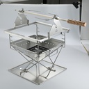 BBQ Rotate Chicken Rack With Wooden Handle #MK-60
