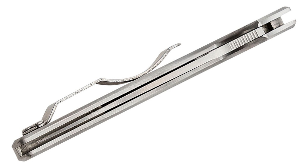 UpTern Folding Knife Satin Plain Blade, Stainless Steel Handles #C261P