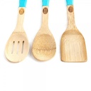 BAMBOO UNTENCILS SET OF 3 WITH SILICONE HANDLE FROM AL-RIMAYA #22-3011