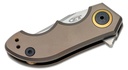 ZT Folding Knife Tim Galyean Flipper Knife CPM-20CV Stonewashed Blade, Bronze Titanium Handles #ZT0022TIBRZ