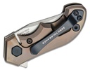 ZT Folding Knife Tim Galyean Flipper Knife CPM-20CV Stonewashed Blade, Bronze Titanium Handles #ZT0022TIBRZ