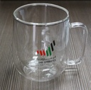 BLACKSTONE Double Wall Glass Tumbler Cups with UAE Logo, Suitable for coffee, Coffee Cups 300ML #DH925