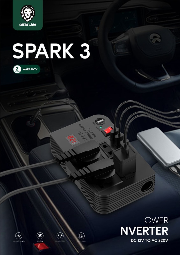 Green Spark 3 Power Inverter 300W - Black