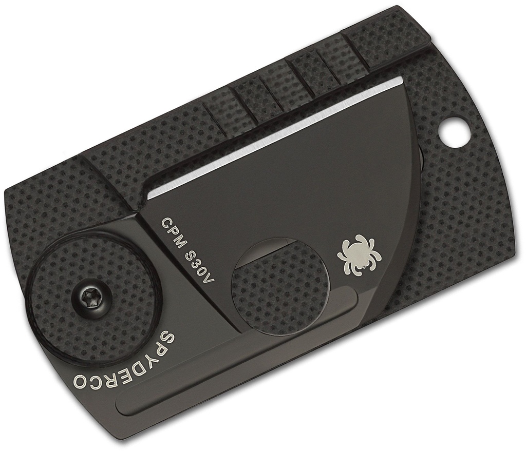 Spyderco Dog Tag Folder S30V Chisel Ground Blade, Carbon Fiber and G10 Handles #C188CFBBKP