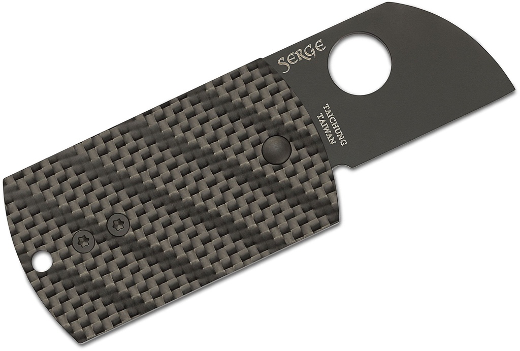 Spyderco Dog Tag Folder S30V Chisel Ground Blade, Carbon Fiber and G10 Handles #C188CFBBKP