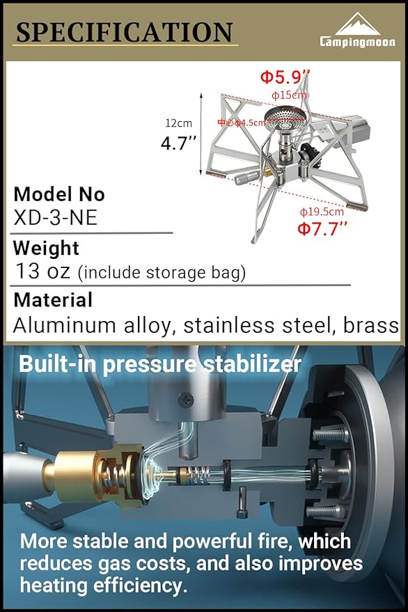 Portable Stove Burner for Camping with Storage Bag #XD-3-NE