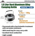 Portable Ultra-Light Camping Kettle Tea Pot #S1000/S1500
