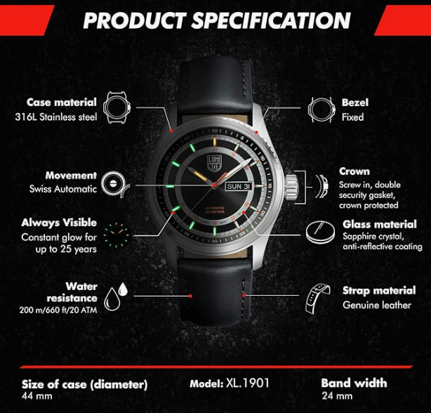 LUMINOX ATACAMA FIELD  AUTAMATIC 1900 SERIES #XL.1901