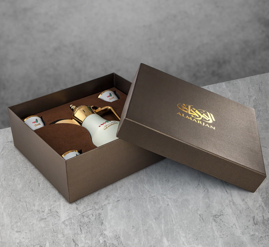 Almarjan 5 pcs Coffee Set dallla & 4 Coffee Cups