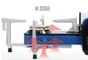 BLUE FOLDABLE STOVE WITH BAG AND WIND SHEILD