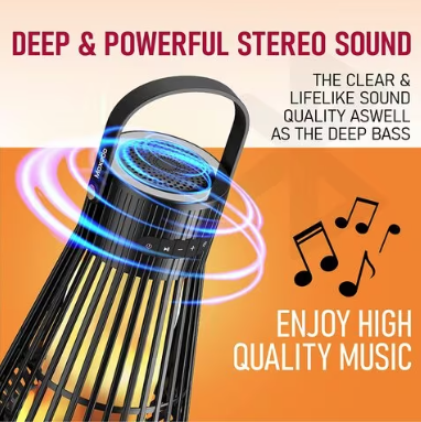 Moxedo Portable Outdoor 5W LED Flickering Flame Torch Wireless Speaker with Pole and Ground Stake