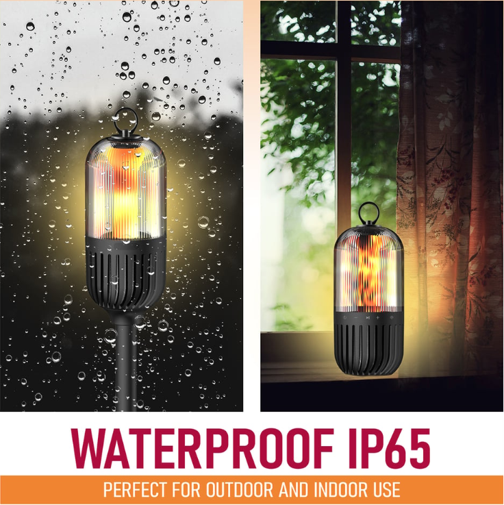 Moxedo Portable Outdoor 5W LED Flickering Flame Torch Wireless Speaker with Pole and Ground Stake #MX-OS022