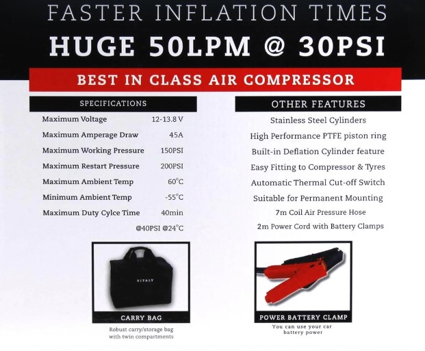 Vitaly Dual Max Force Air Compressor 2 cylinders with case