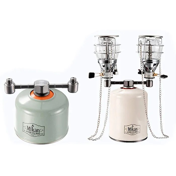 2 Outlet Adapter for EN417 Lindal Valve Canister Device Camping Lantern #Z24