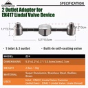 2 Outlet Adapter for EN417 Lindal Valve Canister Device Camping Lantern #Z24