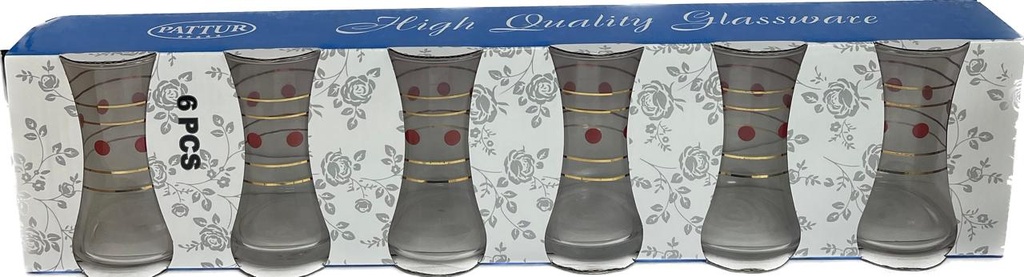 Tea Cups Set of 6 Pcs Kuwaiti pattern #JB004-6RB
