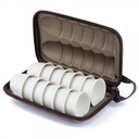 BAG WITH COFFEE CUPS SET OF 12 PCS LIGHT BROWN FROM AL-RIMAYA #22-3224