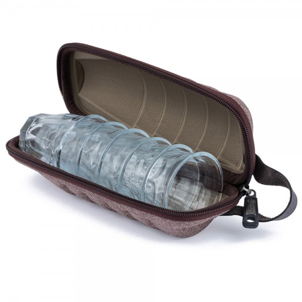 BAG WITH TEA CUPS SET OF 6 PCS DARK GREY FROM AL-RIMAYA #22-3201
