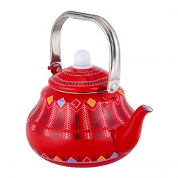 [02153] Al-Asiri Red Teapot 2.5 Liter With Stainless Steel Handle