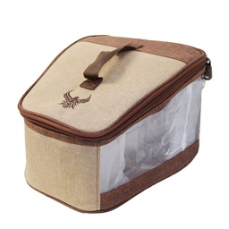 [00143] ALHOR WOODEN CLOTH SPICES BAG WITH 6 PCS OF CANS ( LARGE ) #10715A