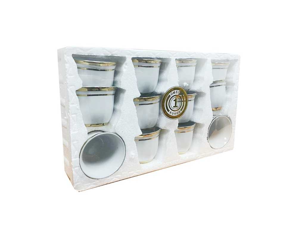 White Plain Cup Set Of 12 Pieces Omega O-ACC120/RYL