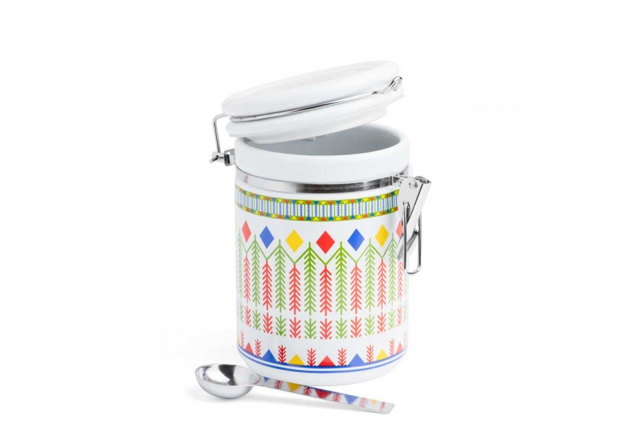 CANISTER WITH SPOON  1200ML - WHITE FROM AL-RIMAYA #22-3349