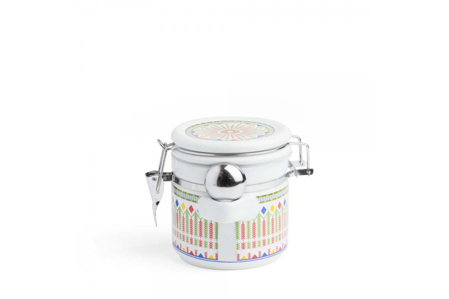 CANISTER WITH SPOON  600ML - WHITE FROM AL-RIMAYA #22-3343