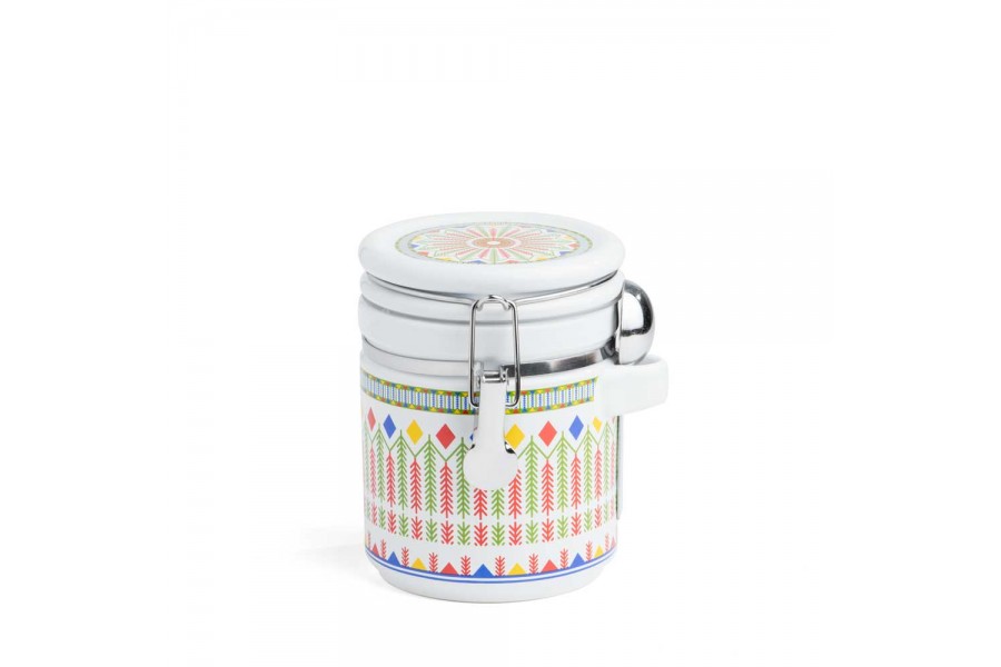 CANISTER WITH SPOON  800ML - WHITE FROM AL-RIMAYA #22-3345