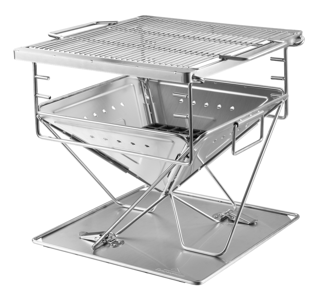Stainless Steel Wood Burning Grill and Fire Pit with Carrying Bag #MT-035