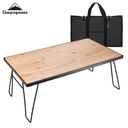 Foldable Table and Storage Rack Bamboo Board With Bag  , Steel Plating Black #T-230-TP