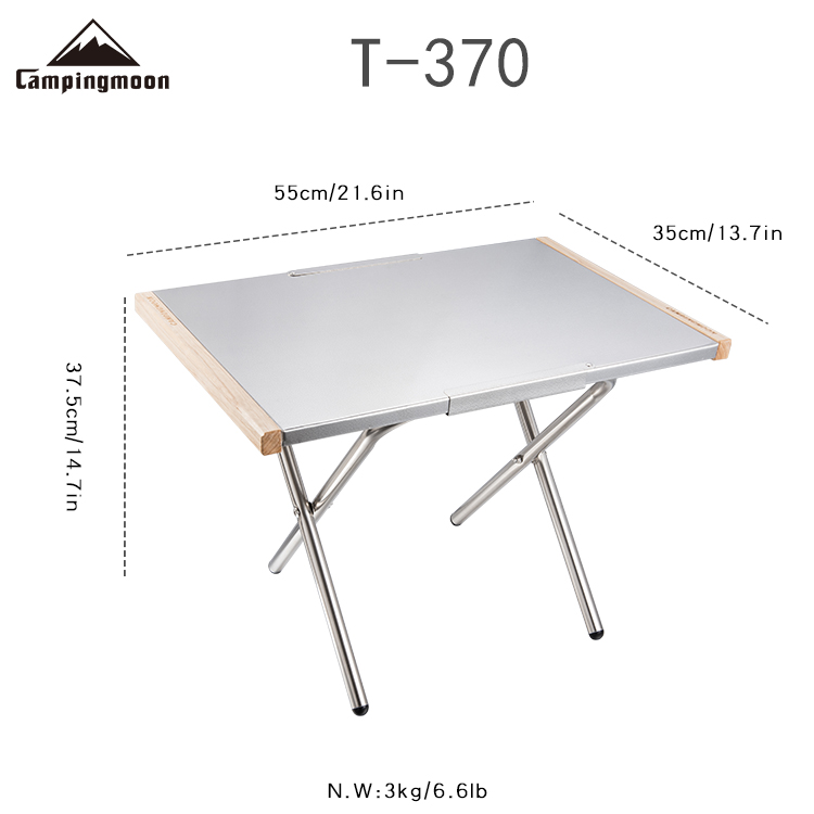 Stainless Steel Embossing Outdoor Side Table with Carrying Bag #T-370