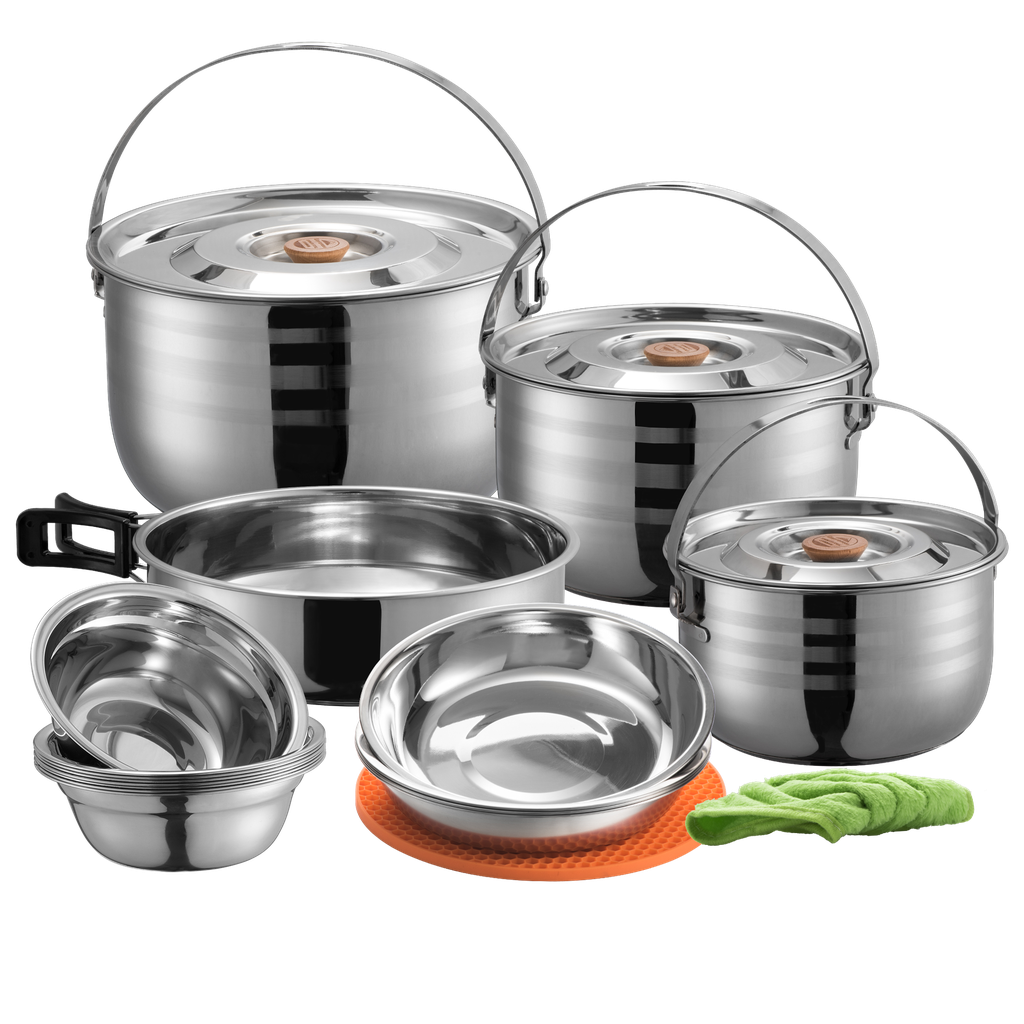 Hiking Portable Pot Set For Eight people With Bag #MC-240
