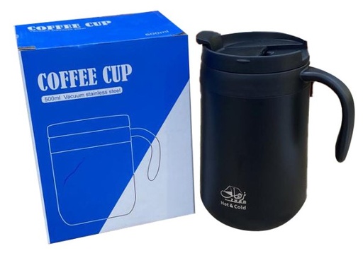 [04720] Coffee Cup Vacuum Stainless Steel with Handle from Zhab (500 ml)