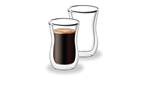 [04758] BLACKSTONE Double Wall Glass Tumbler With Saucer Estikana Set, Tea or Coffee Cups, Set of 12 Pcs 100 ML #TS860
