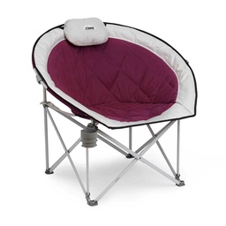 [04902] CORE Oversized Padded Round Chair Red/Silver #40142