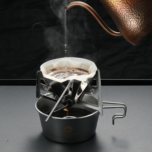 [04966] Stainless Steel Folding Holder Coffee Dripper Filter #COF-01