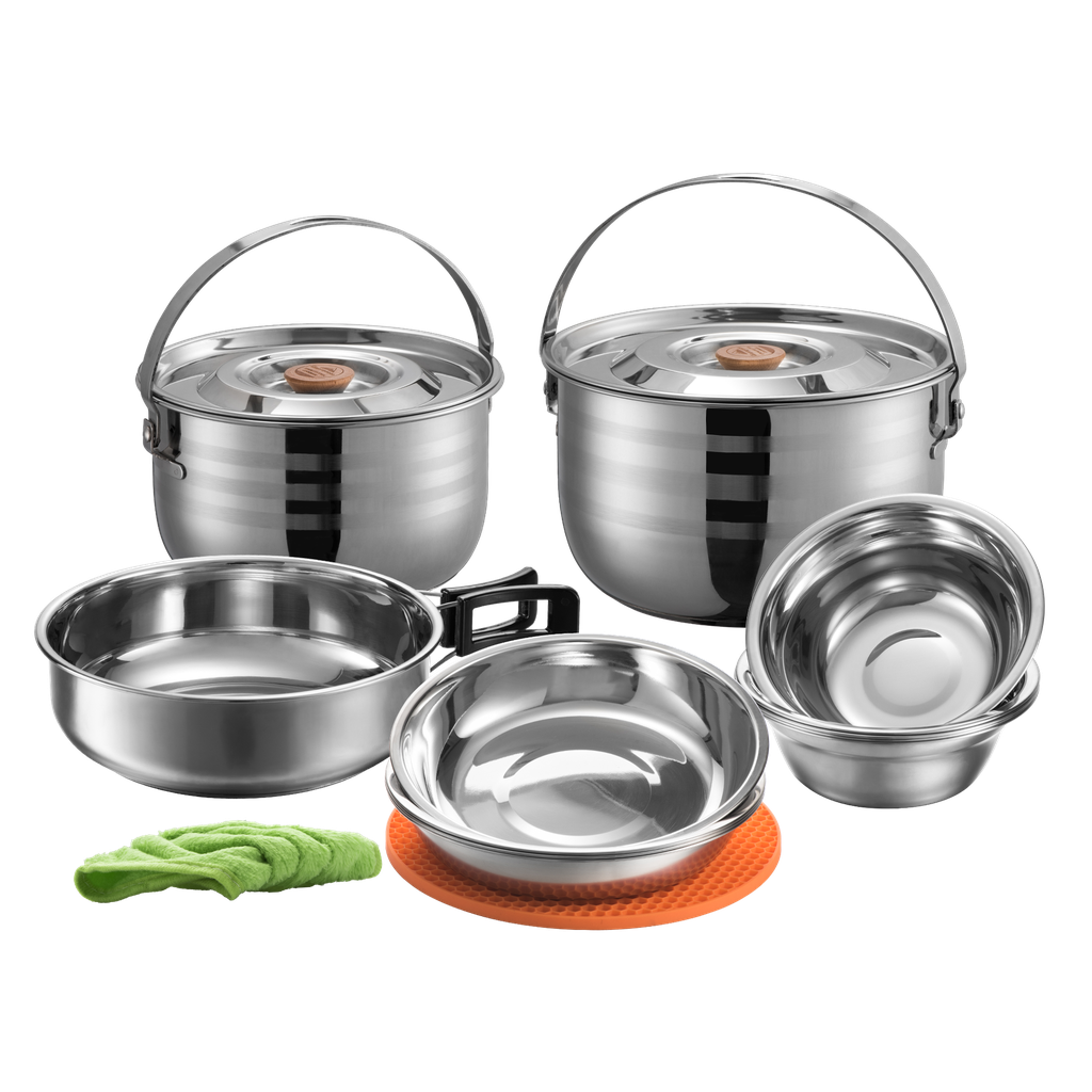 Hiking Portable Pot Set for Six People With Bag #MC-210