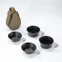 4pcs Set Stainless Steel Camping Sierra Bowls of 2pcs 310ml & 2pcs 450 with Storage Case #BKS